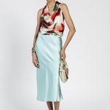 Top in raso fantasia multicolor