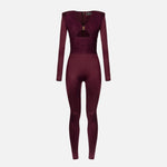 Tuta in lycra lucida con inserti plissè TU01946E2 CG3 ELISABETTA FRANCHI 