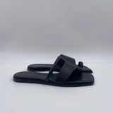 Square Open sandalo comby monodito nero