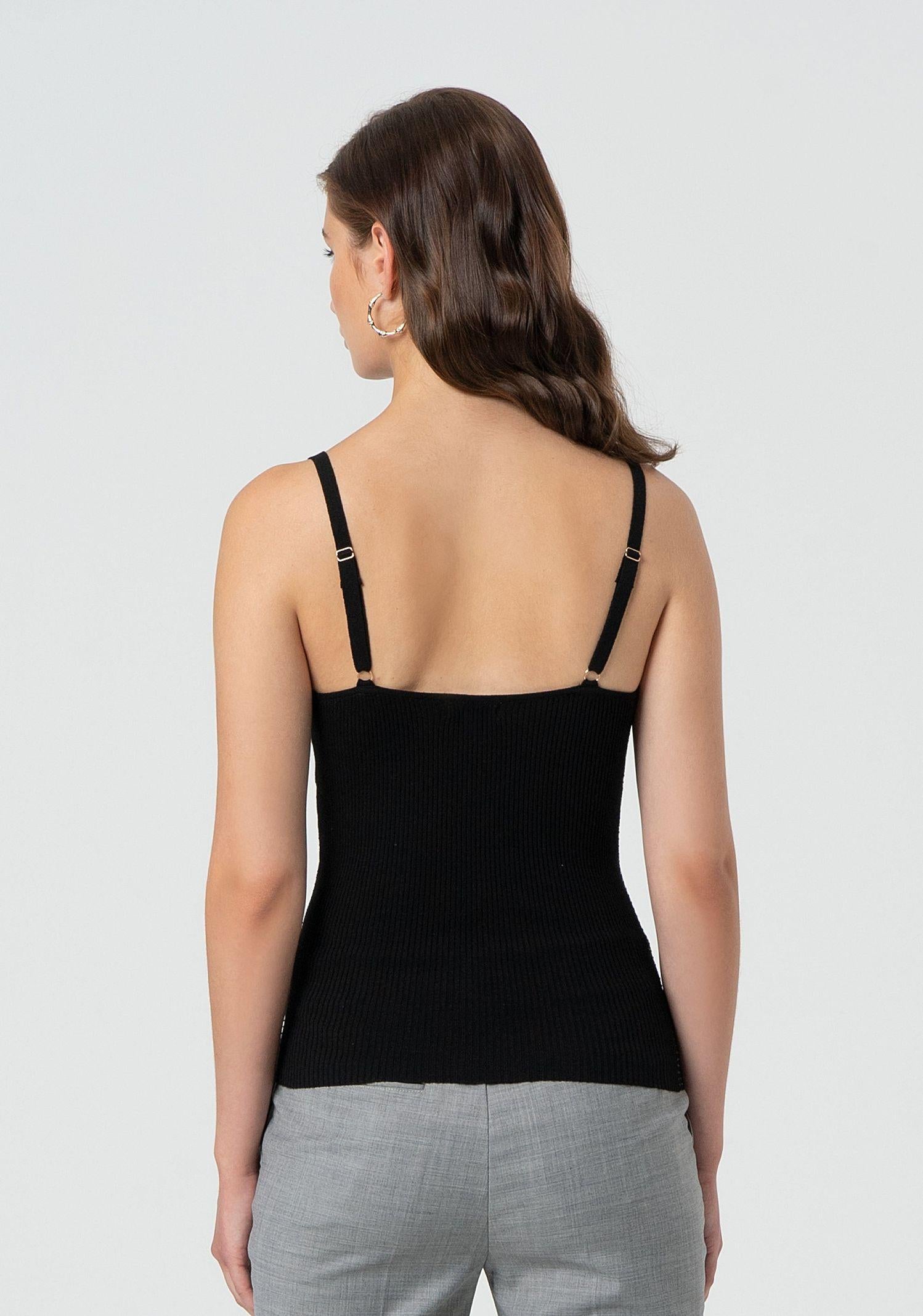 Top a canotta con strass FR25ST4006K410J9 053 FRACOMINA 