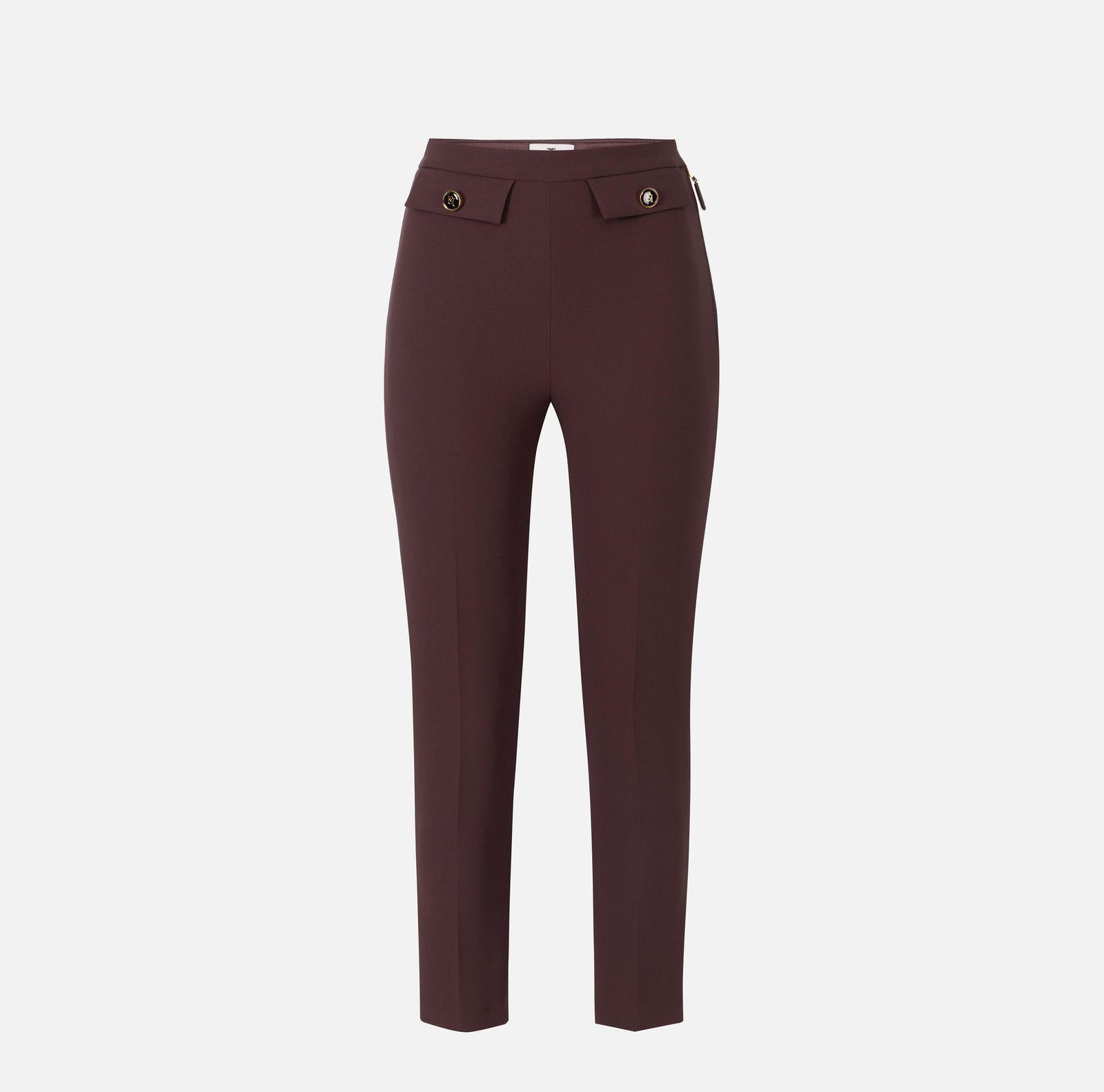 Pantalone slim fit con patte - Elisabetta Franchi PA12056E2 EA3 ELISABETTA FRANCHI 