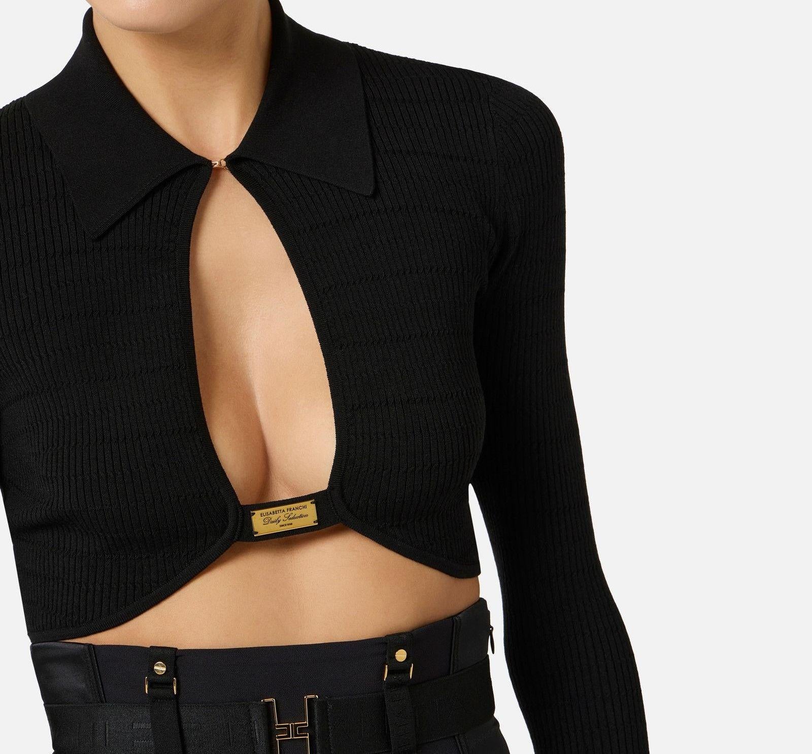 Top a micro trecce - Elisabetta Franchi MK85B61E2 110 ELISABETTA FRANCHI 