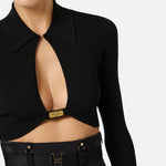 Top a micro trecce - Elisabetta Franchi MK85B61E2 110 ELISABETTA FRANCHI 