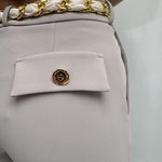 Pantalone con cintura intrecciata - Elisabetta Franchi PAT1641E2 155 ELISABETTA FRANCHI 