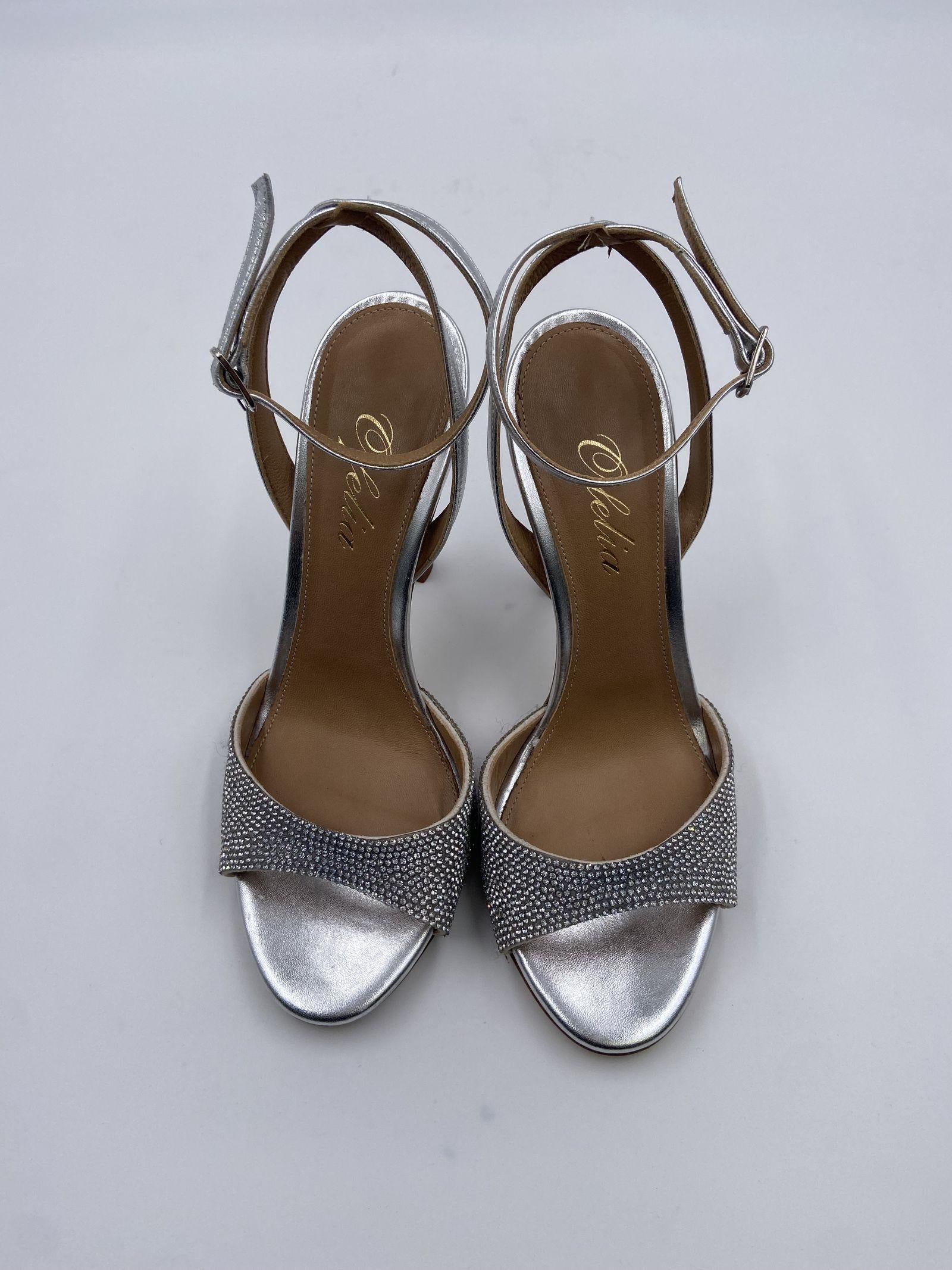 Sandalo aperto con mini strass H2286 ARGENTO OFELIA 