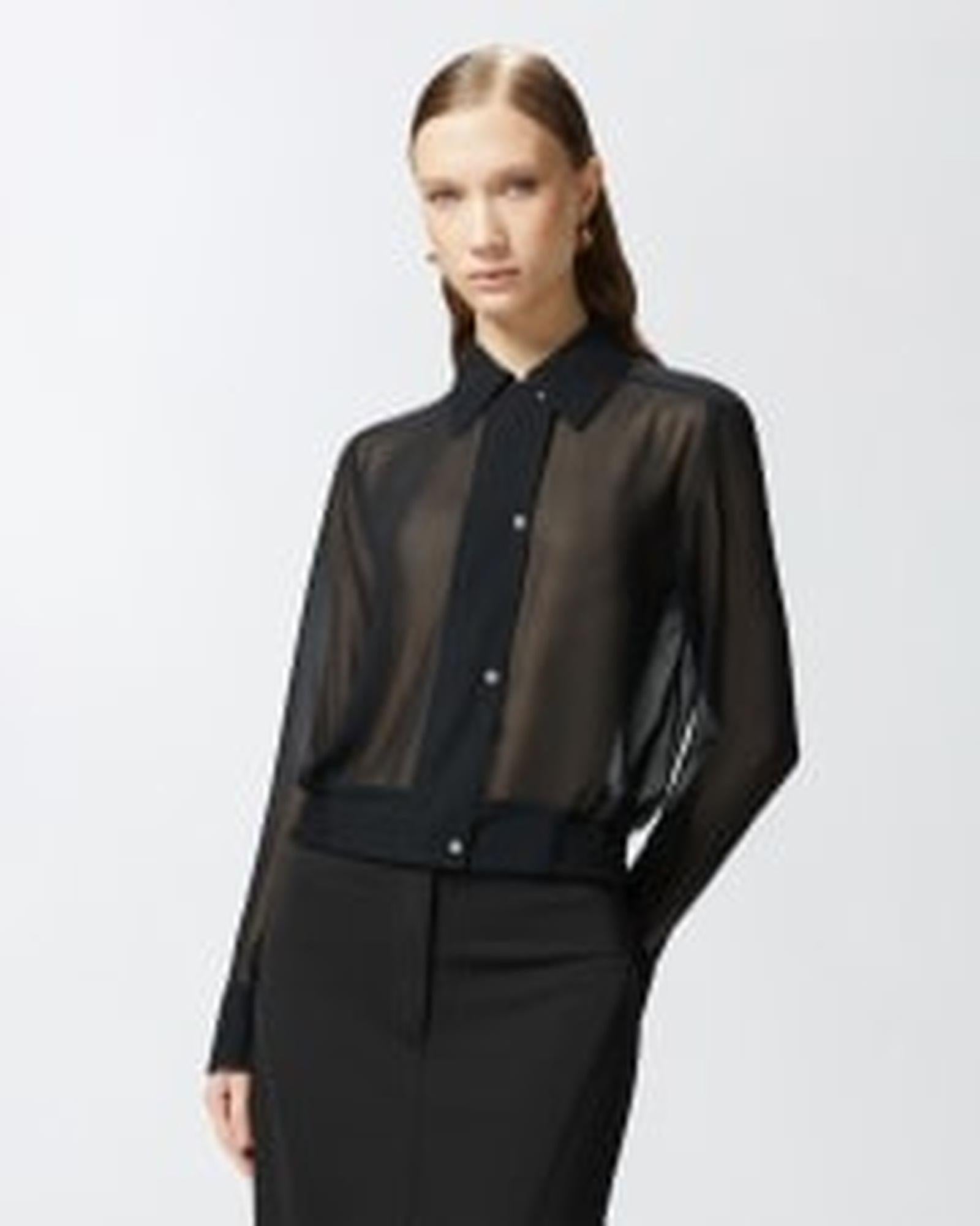 Camicia linea bomber in georgette 104787-A21F Z99 PINKO 