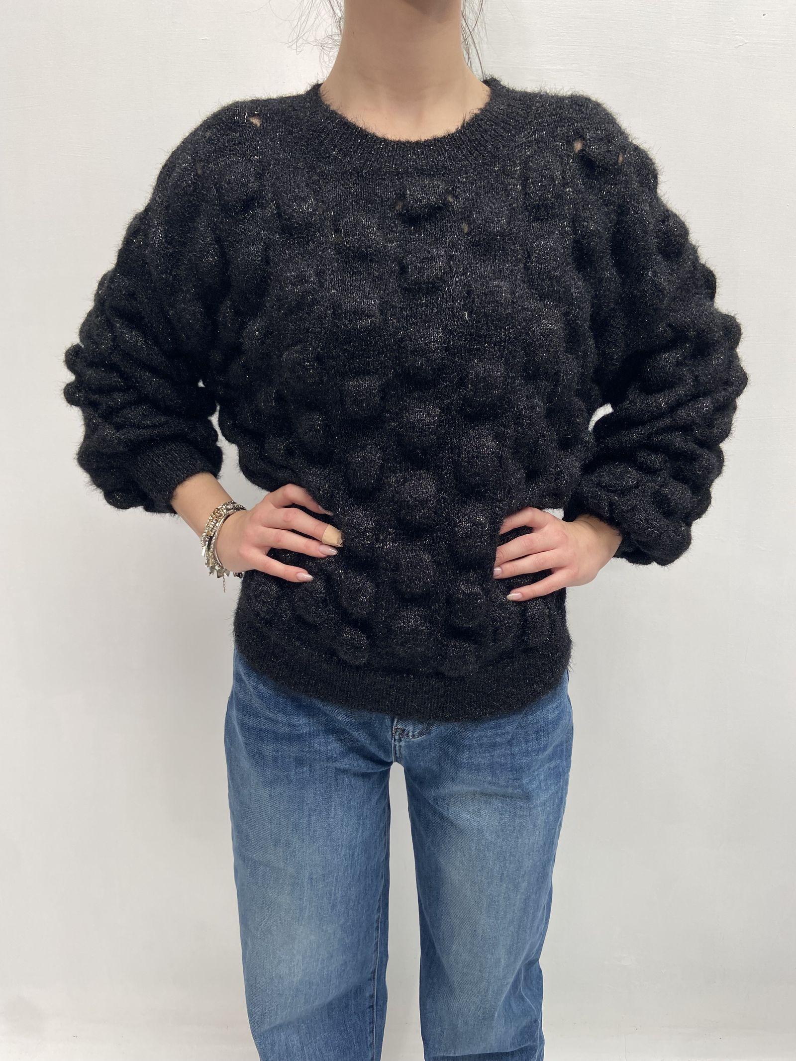 Maglia lavorazione traforata 153 NERO OFELIA 