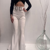 Pantalone con cinturone - Elisabetta Franchi PA06932E2 360 ELISABETTA FRANCHI 
