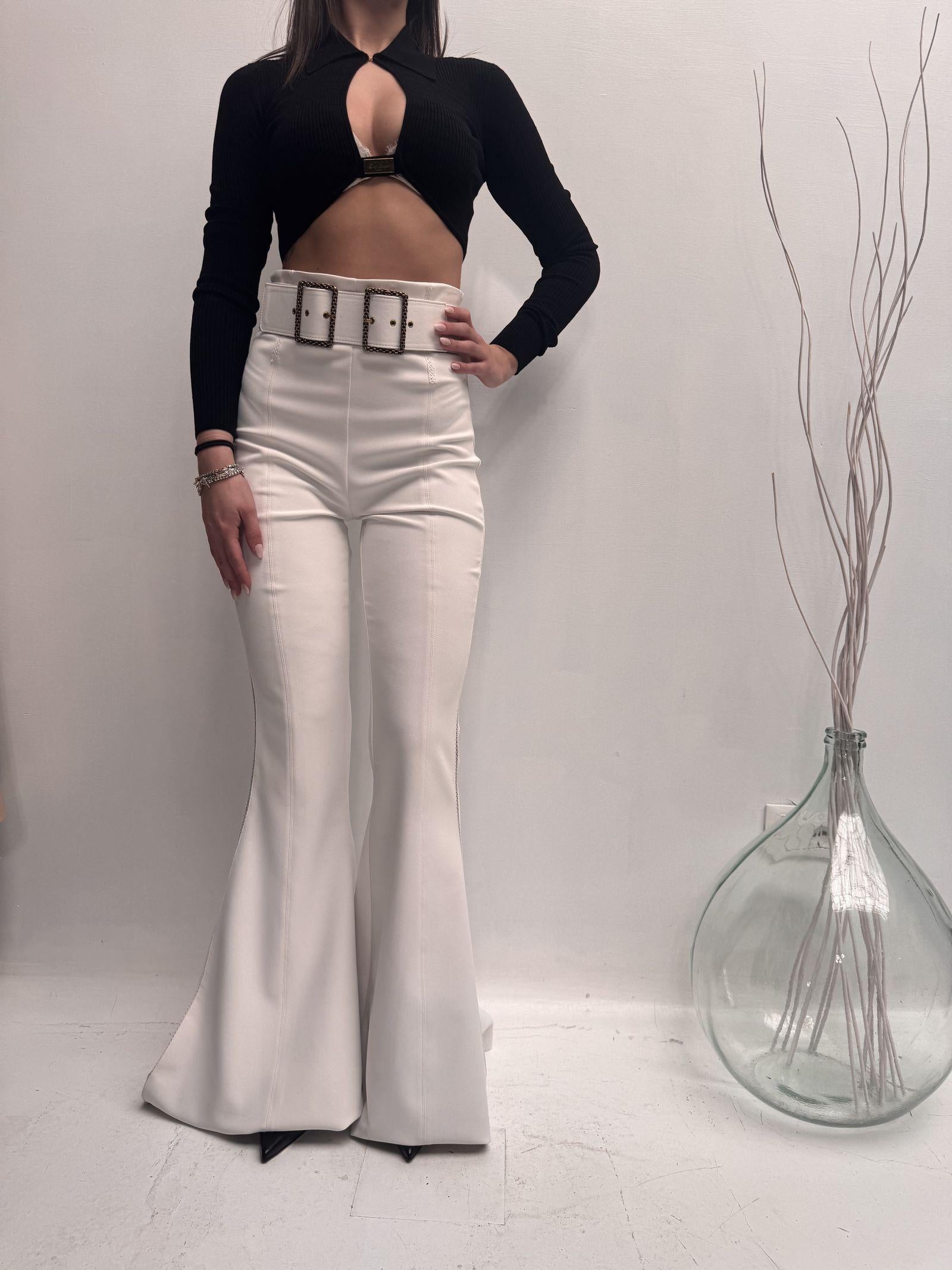 Pantalone con cinturone - Elisabetta Franchi PA06932E2 360 ELISABETTA FRANCHI 