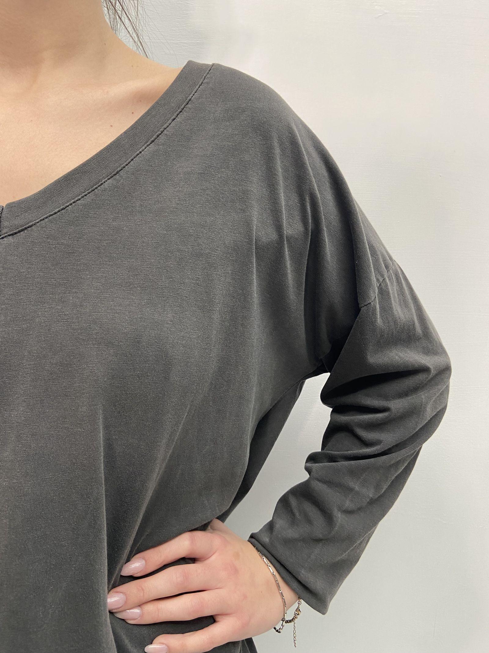 T-shirt scollo a V 2831 ANTRACITE OFELIA 