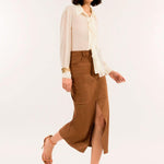 Gonna in suede con spacco ADF401C 67 KONTATTO 