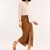Gonna in suede con spacco ADF401C 67 KONTATTO 