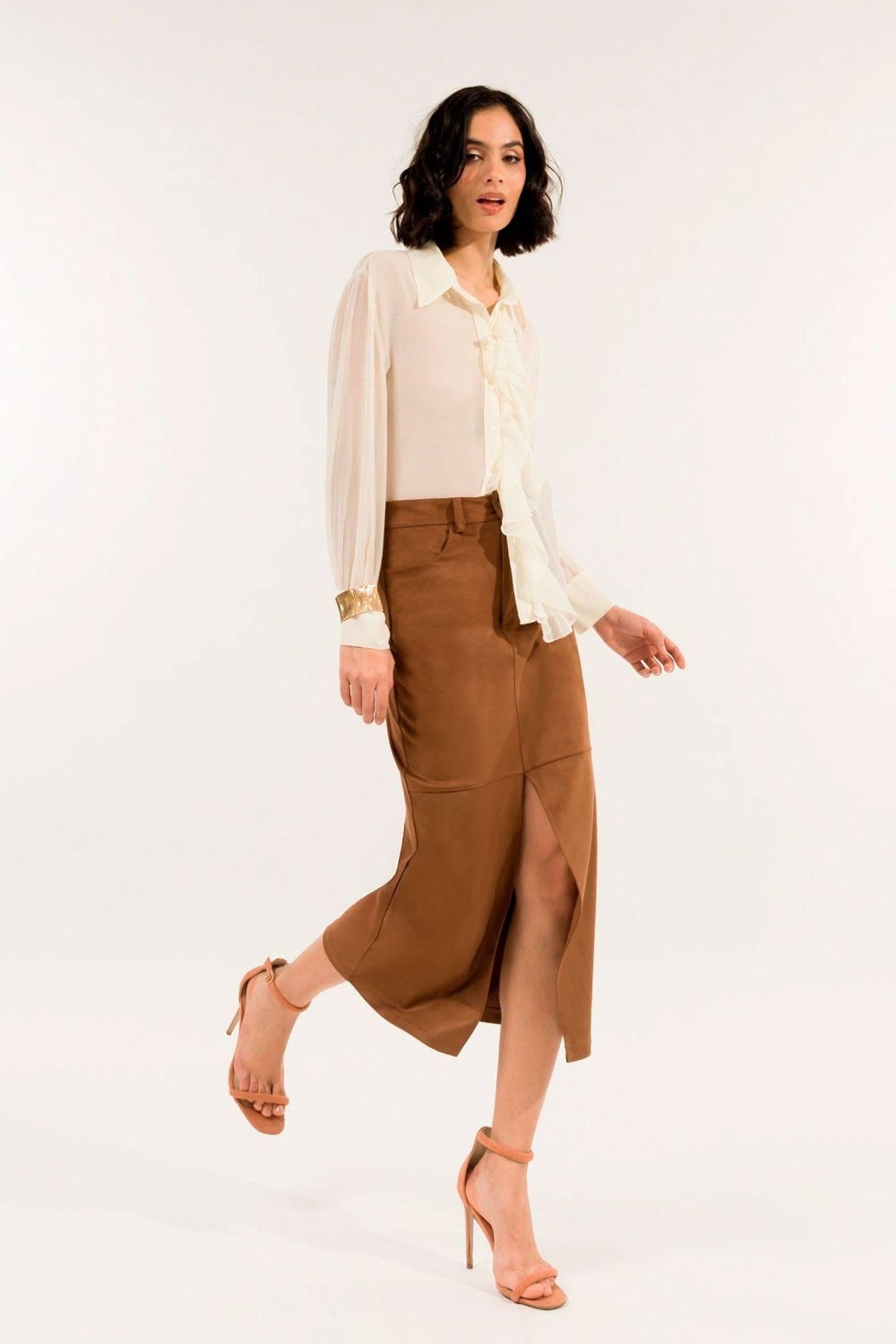 Gonna in suede con spacco ADF401C 67 KONTATTO 