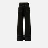 Jeans wide leg con risvolto 105541A2RR PJ4 PINKO 