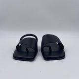 Square Open sandalo comby monodito nero