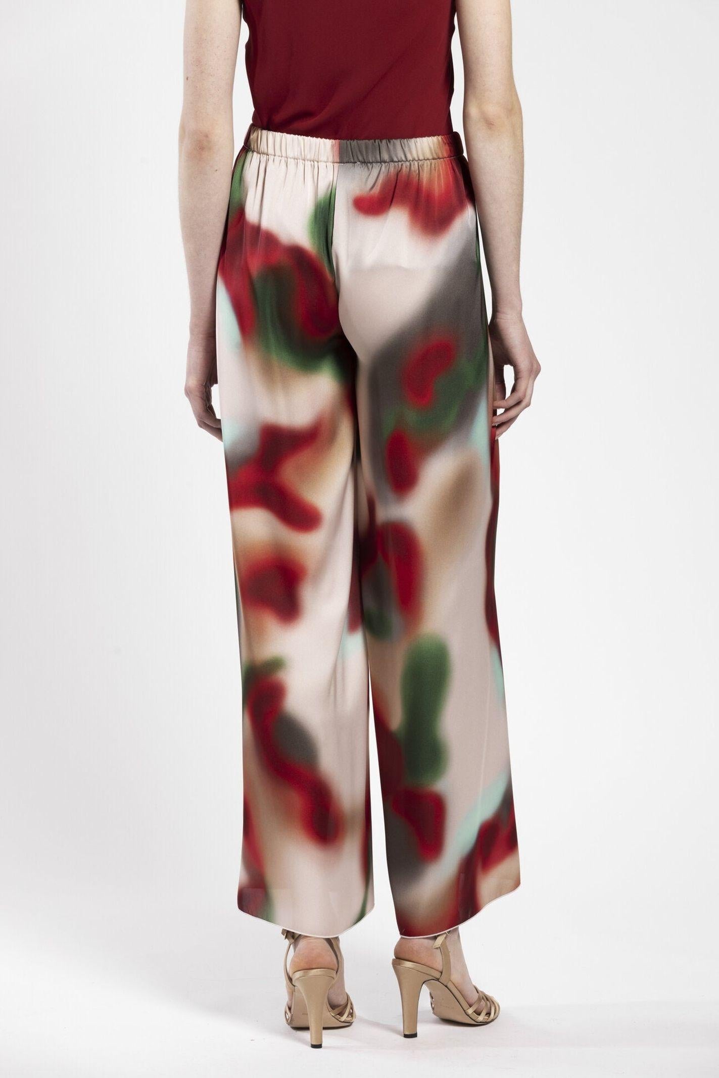 Pantalone in raso fantasia multicolor PIOB30D8 03 CARLA G. 