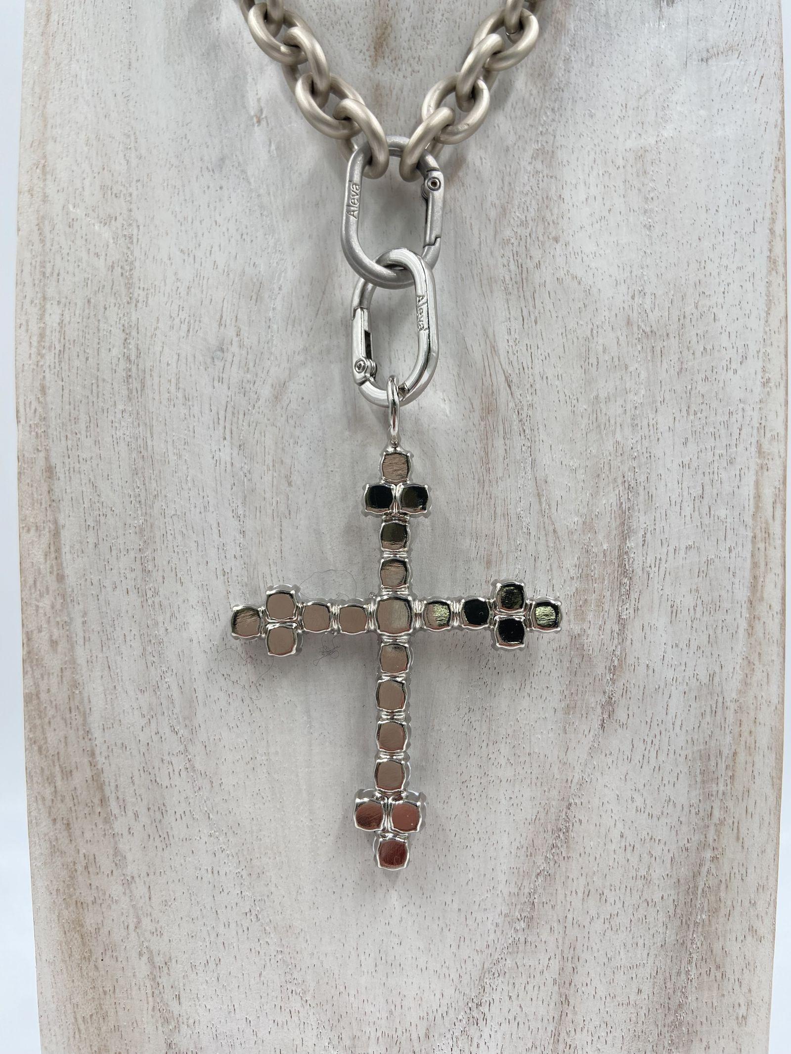 Ciondolo Croce Bizantina - Alevà BIZANTINA ARGENTOBIANCO ALEVA' 