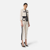 Giacca bicolor in doppio crepe GIS0156E2 EF1 ELISABETTA FRANCHI 