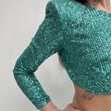 Completo due pezzi in paillettes - Elisabetta Franchi TG00227E2 P26 ELISABETTA FRANCHI 