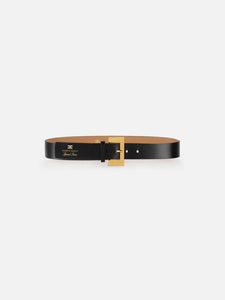 Cintura in pelle con logo stampato