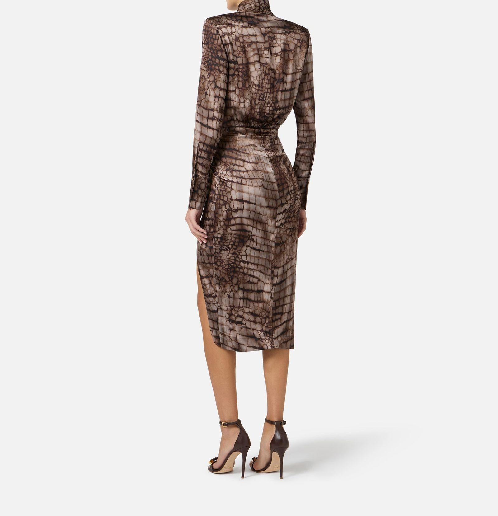 Abito stampa alligatore - Elisabetta Franchi AB89261E2 644 ELISABETTA FRANCHI 