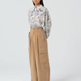 Pantalone wide leg in fluido modal