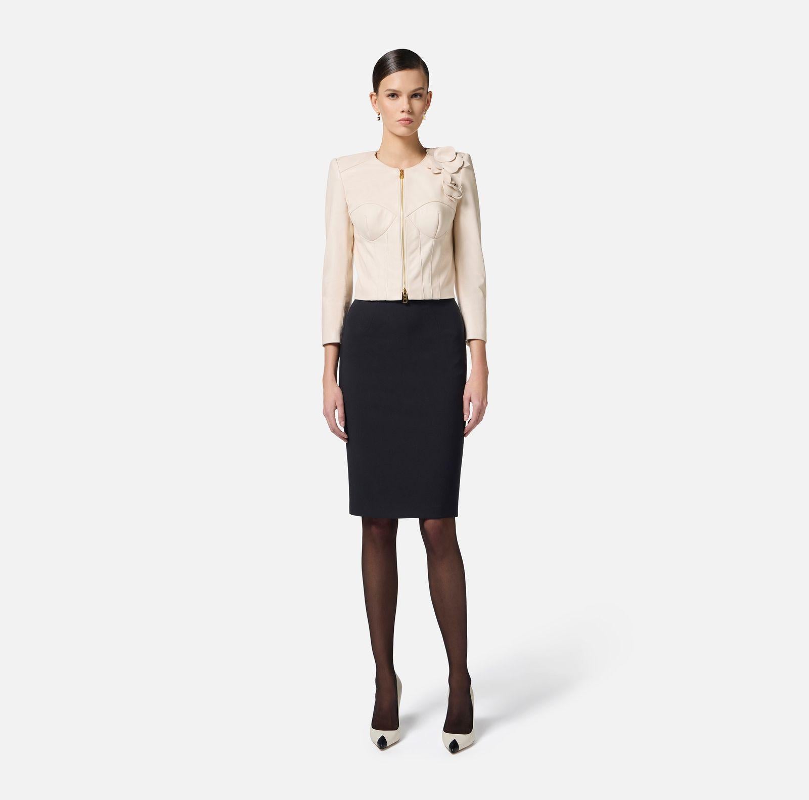 Gonna con smerlo in vita - Elisabetta Franchi GO11852E2 110 ELISABETTA FRANCHI 