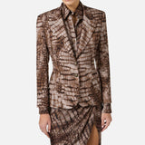 Giacca con stampa alligatore - Elisabetta Franchi GI20761E2 644 ELISABETTA FRANCHI 