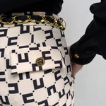 Pantalone logato con fusciacca - Elisabetta Franchi PAS1641E2 E84 ELISABETTA FRANCHI 