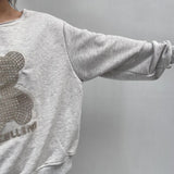 Felpa con orsetto A1287 GRIGIO OFELIA 