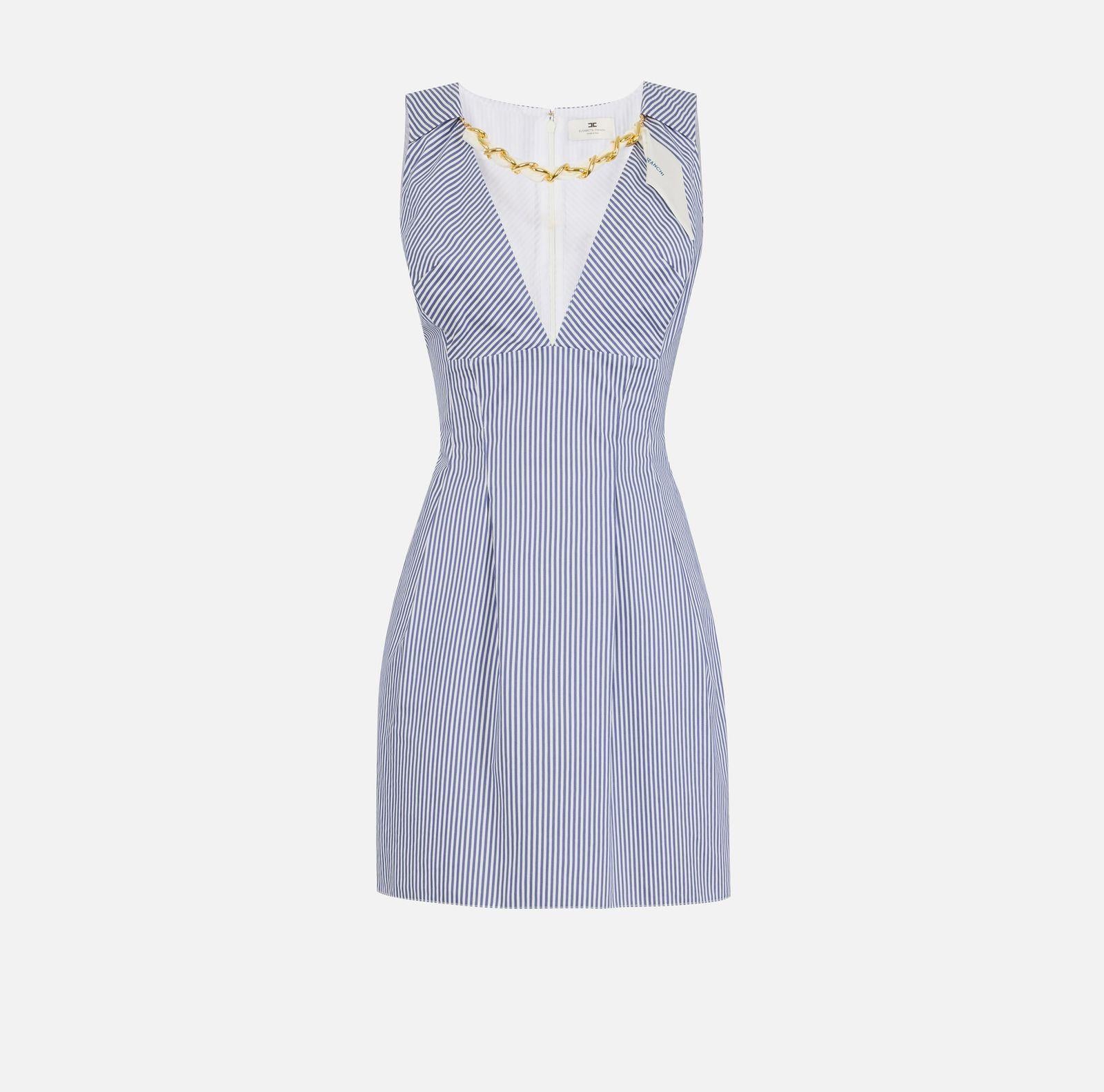 Abito con foulard gioiello - Elisabetta Franchi AB95762E2 019 ELISABETTA FRANCHI 