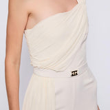 Jumpsuit monospalla con drappeggio