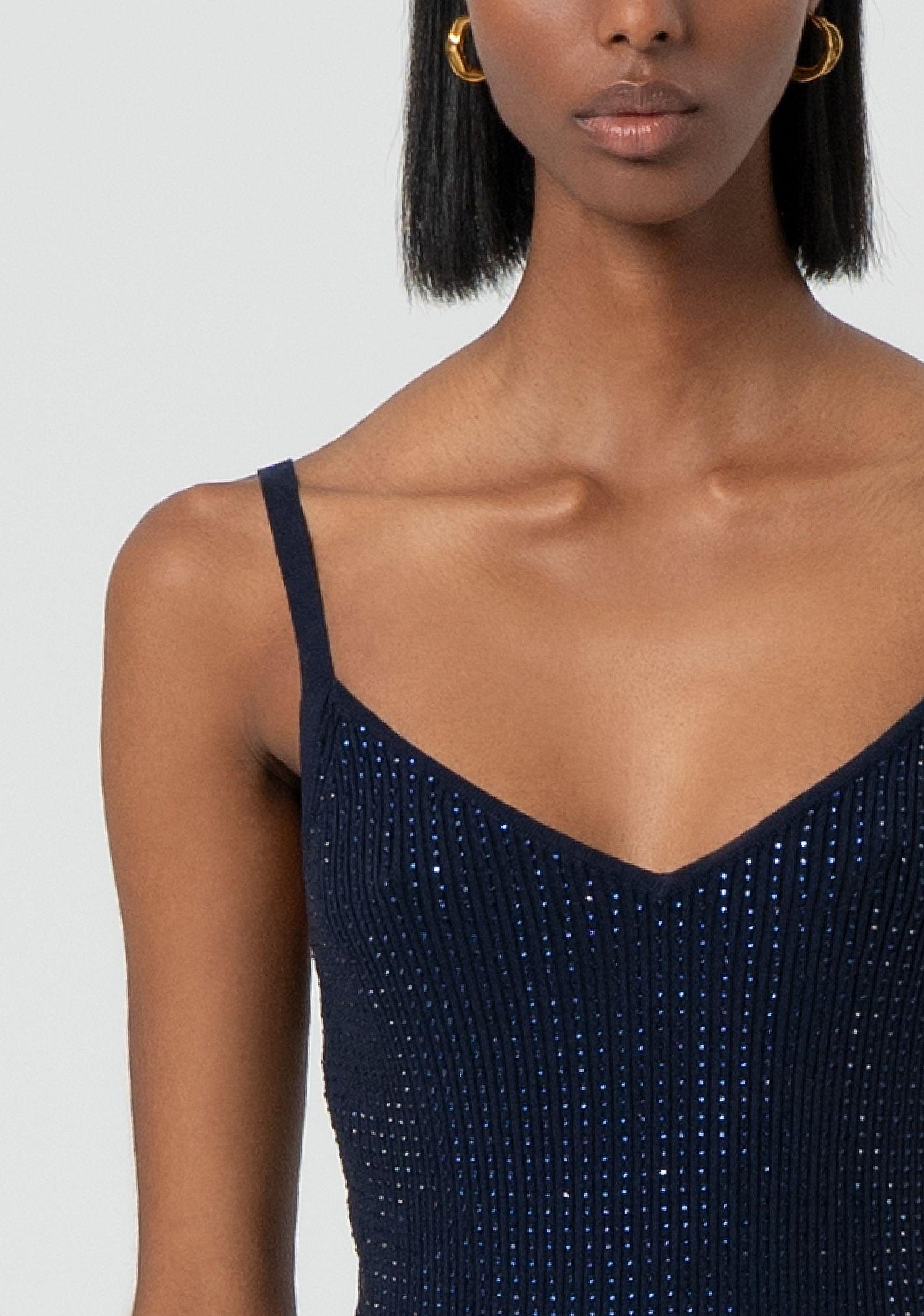 Top a canotta con strass FR25ST4006K410J9 117 FRACOMINA 