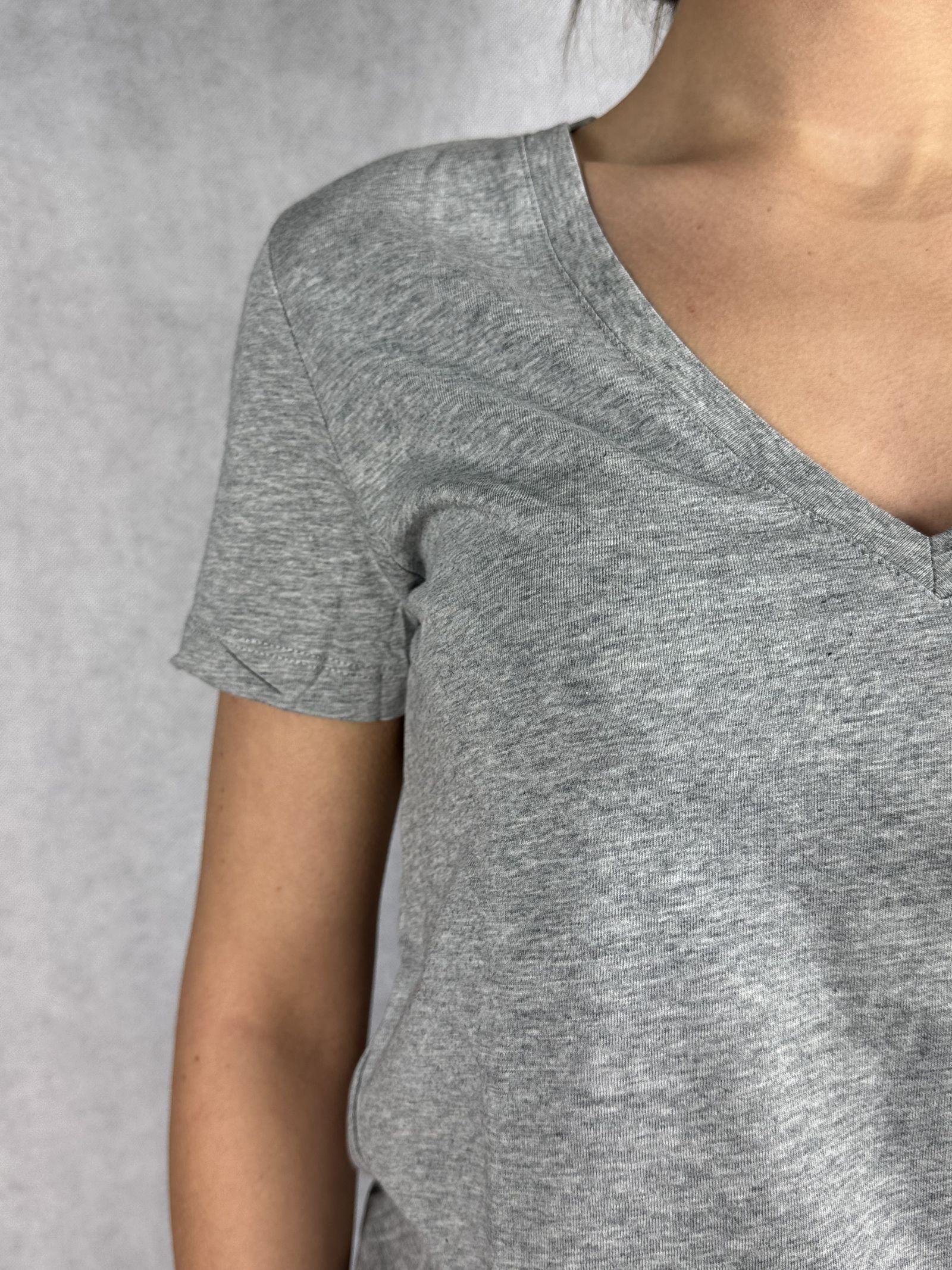 T- shirt basica scollo a V L5560 MELANGE OFELIA 