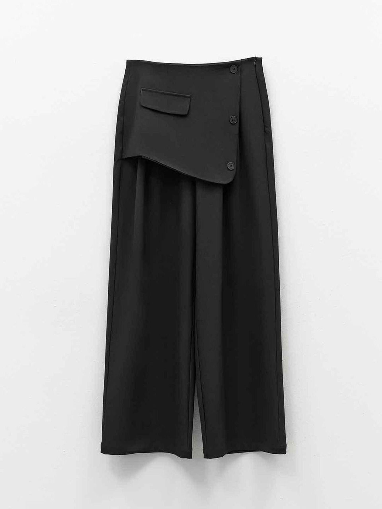 Pantaloni con tessuto sovrapposto EFW250183 NERO ELEH 