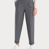 Pantalone carrot con pinces in tessuto Compact
