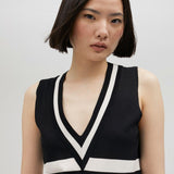 Top in maglia bicolore