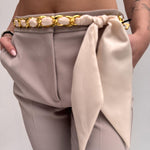 Pantalone con cintura intrecciata - Elisabetta Franchi PAT1641E2 155 ELISABETTA FRANCHI 