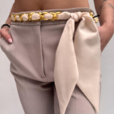 Pantalone con cintura intrecciata - Elisabetta Franchi PAT1641E2 155 ELISABETTA FRANCHI 
