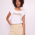 T-shirt con logo e strass 511BD64025 2100 GAUDI' 