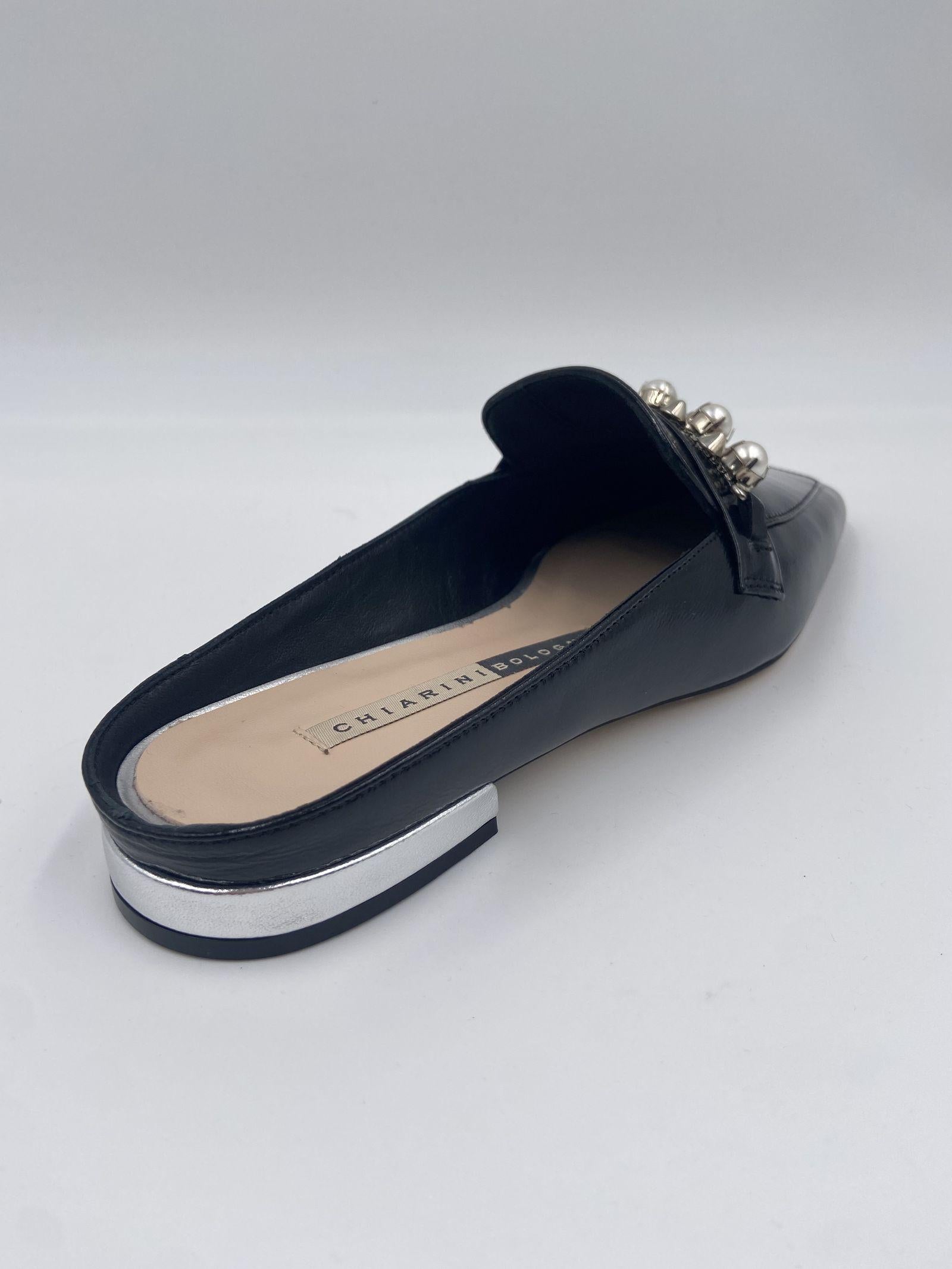 Sabot con perle e borchie 602 NERO CHIARINI 