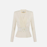 Giacca in maglia con cintura - Elisabetta Franchi MK48S57E2 DZ9 ELISABETTA FRANCHI 