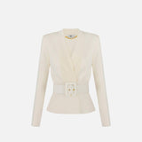 Giacca in maglia con cintura - Elisabetta Franchi MK48S57E2 DZ9 ELISABETTA FRANCHI 