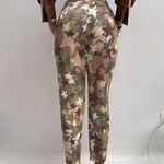 Pantalone camouflage con cintura - Elisabetta Franchi PJ73D06E2 W73 ELISABETTA FRANCHI 