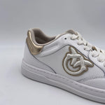 Sneakers tennis in pelle con dettagli metallizzati SS0049P035 ZHC PINKO 
