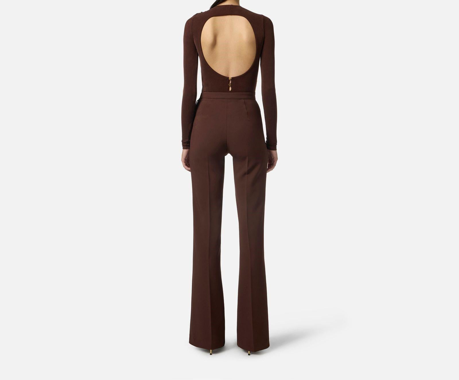 Pantalone palazzo con patte - Elisabetta Franchi PA12156E2 EA3 ELISABETTA FRANCHI 