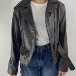 Giubbotto chiodo in pelle P104 NERO OFELIA 