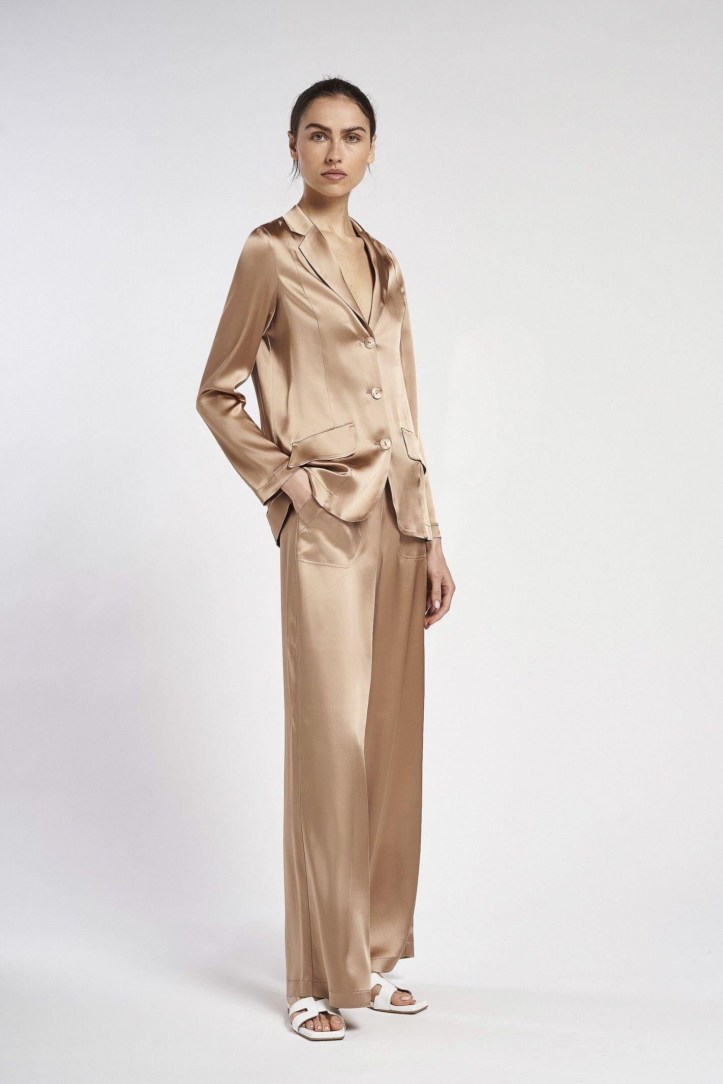 Pantalone largo in raso - Carla G PAFE12D8 04 CARLA G. 