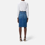 Gonna in denim con spacco - Elisabetta Franchi GJ35N51E2 139 ELISABETTA FRANCHI 
