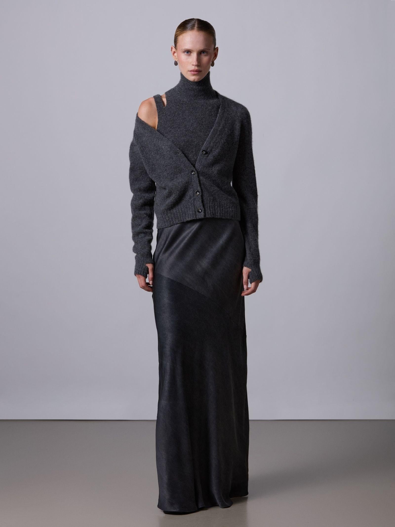 Cardigan boxy in cashmere e seta 253F01010 F0121 ROBERTO COLLINA 